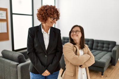 two women in office