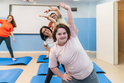 group of people exercising